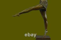 Signed Art Deco Chiparus Ventre Dancer Bronze Marble Sculpture Statue Figure