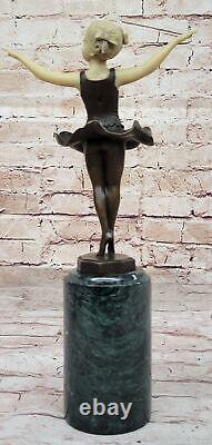 Signed Baby Girl on Bronze Gangway Marble Sculpture Statue Figurine