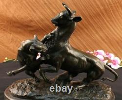 Signed Barye Panther Striker Giselle Marble Sculpture Bronze Statue Deco