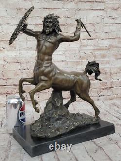 Signed Bronze Centaur Sculpture, Highly Detailed Mythological Art on a Marble Base