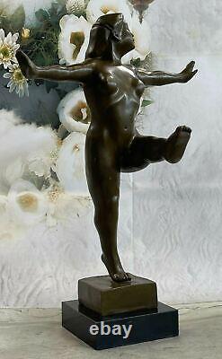 'Signed Bronze Marble Flesh Statue Art by Fernando Botero Female Sculpture Opens'