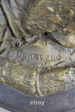 Signed Bronze Marble Statue Donatello David Slaying GOLIATH Male Classic