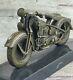 Signed Bronze Motorcycle On Marble Base Harley Davidson Roadster Collectors Gift