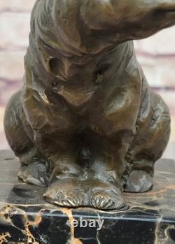 Signed Bronze Polar Bear Book-End Sculpture Statue Marble Decor