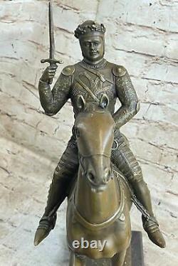 Signed Bronze Roman God of War Warrior Military Sculpture on Marble