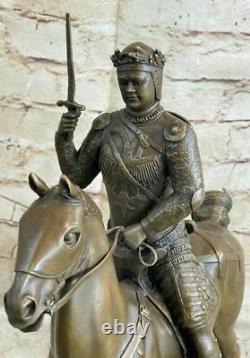 Signed Bronze Roman War God Warrior Military Sculpture on Marble