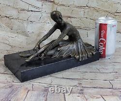 Signed Bronze Sculpture Art Deco Very Detailed D. Chiparus Statue on Marble