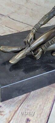 Signed Bronze Sculpture Art Deco Very Detailed D. Chiparus Statue on Marble