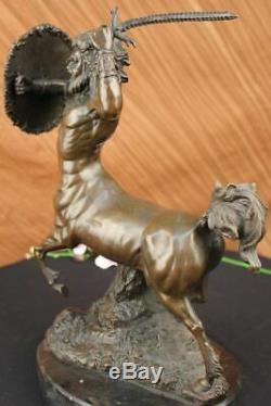 Signed Bronze Sculpture Art Mythology Centaur Very Detailed Statue On Marble