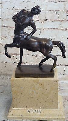 Signed Bronze Sculpture Mythology Art Centaur Highly Detailed Statue on Marble