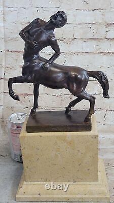 Signed Bronze Sculpture Mythology Art Centaur Highly Detailed Statue on Marble