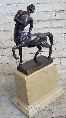 Signed Bronze Sculpture Mythology Art Centaur Highly Detailed Statue on Marble
