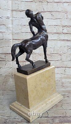 Signed Bronze Sculpture Mythology Art Centaur Highly Detailed Statue on Marble