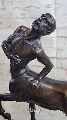 Signed Bronze Sculpture Mythology Art Centaur Highly Detailed Statue on Marble