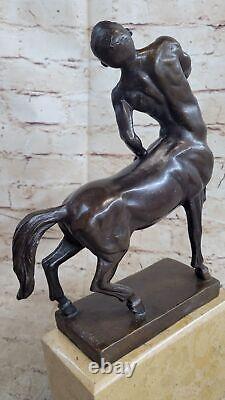 Signed Bronze Sculpture Mythology Art Centaur Highly Detailed Statue on Marble