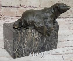 Signed Bronze Sculpture Original Milo Detail Marble Figurine Art Gift December