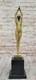 Signed Bronze Sculpture Rare Art Deco Chiparus Statue On Marble Base With Gold Patina