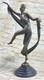 Signed Bronze Sculpture Of A Beautiful Dancer With A Ribbon On A Marble Base