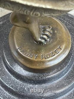 Signed Bronze Sculpture of a Beautiful Dancer with a Ribbon on a Marble Base