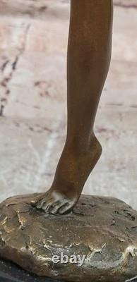 Signed Bronze Sculpture of a Dancer Figurine in Marble, Art Deco 14