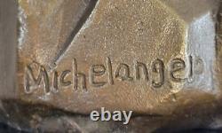 Signed Bronze Statue Chair David Mythology Sculpture On Marble Base
