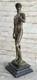 Signed Bronze Statue Of A Nude Man, Mythology Sculpture On A Marble Base