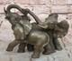 Signed Bronze And Marble Sculpture By Barye: Elephant Good Luck Figure Statue