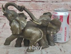 Signed Bronze and Marble Sculpture by Barye: Elephant Good Luck Figure Statue