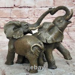 Signed Bronze and Marble Sculpture by Barye: Elephant Good Luck Figure Statue