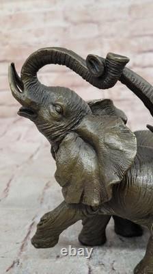Signed Bronze and Marble Sculpture by Barye: Elephant Good Luck Figure Statue