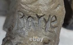 Signed Bronze and Marble Sculpture by Barye: Elephant Good Luck Figure Statue
