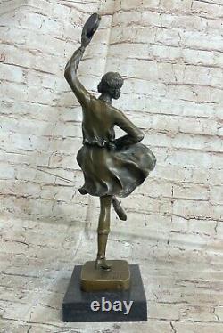 Signed Bruno Zach Bonding Dancer Bronze Marble Sculpture Statue Figure