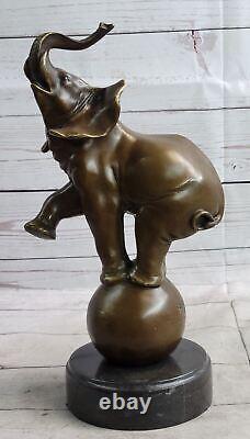 Signed Bugatti Bronze Asian Sculpture on Marble Base Figurine