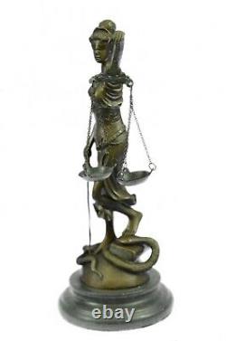 Signed By Mayor Lawyer Gift Store Justice Bronze Statue Marble Figure Deco