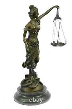 Signed By Mayor Lawyer Gift Store Justice Bronze Statue Marble Figure Deco