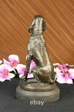 Signed Cain Bloodhound Bronze Marble Animal Dog Figurine Man's