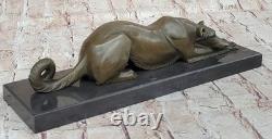 Signed Cast Bronze Greyhound Dog Sculpture on Marble Base – Home and Office Art Decor