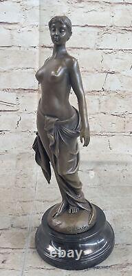 Signed Cesaro French Artist Bronze Art Deco Marble Opens