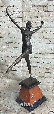 Signed Charming Gypsy Dancer Bronze Marble Statue Sculpture Figure Fashion Art