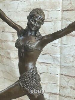 Signed Charming Gypsy Dancer Bronze Marble Statue Sculpture Figure Fashion' Art