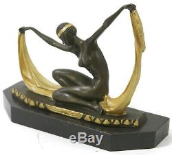 Signed Chiparus Delightful Dancer Bronze Marble Statue Sculpture Figurine 10