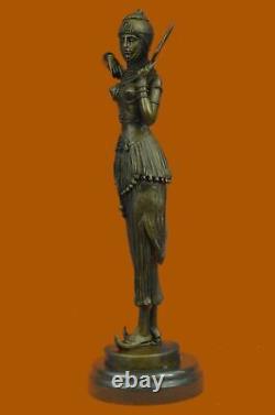 Signed Chiparus Detail Perse Princess Bronze Sculpture Marble Figurine Artwork