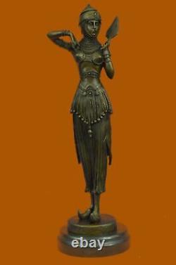 Signed Chiparus Detail Persian Princess Bronze Sculpture Marble Figurine