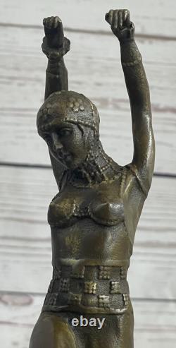 Signed Chiparus Erotic Pose Dancer Bronze Sculpture Statue Marble Base