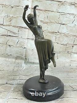 Signed Chiparus Erotic Pose Dancer Bronze Sculpture Statue Marble Figurine