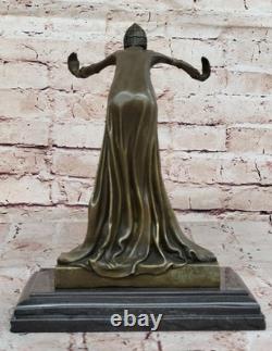 Signed D. H. Chiparus, Art Deco Bronze Dancer Sculpture New Marble Figurine