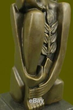 Signed Dali Abstract Female Bronze Marble Base Figurine Fonte Decor