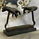 Signed Dali Bases On Michelangelo's Creation Of Man Bronze Marble Statue