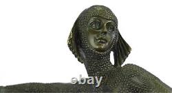 Signed Dancer Russian Dancer Art Deco Bronze Sculpture Marble Base Statue