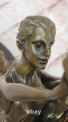Signed Degas Tango Dancer Passion Dance Bronze Marble Art Deco Sculpture Signed Degas Tango Dancer Passion Dance Bronze Marble Art Deco Sculpture
